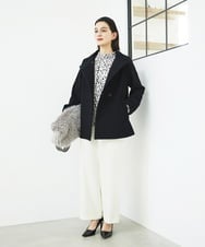 PHQAD39190 GEORGES RECH(小さいサイズ)(メゾン ドゥ サンク)  [日本製]ウーリッチ両面起毛ストレートパンツ グレー系(千鳥柄)