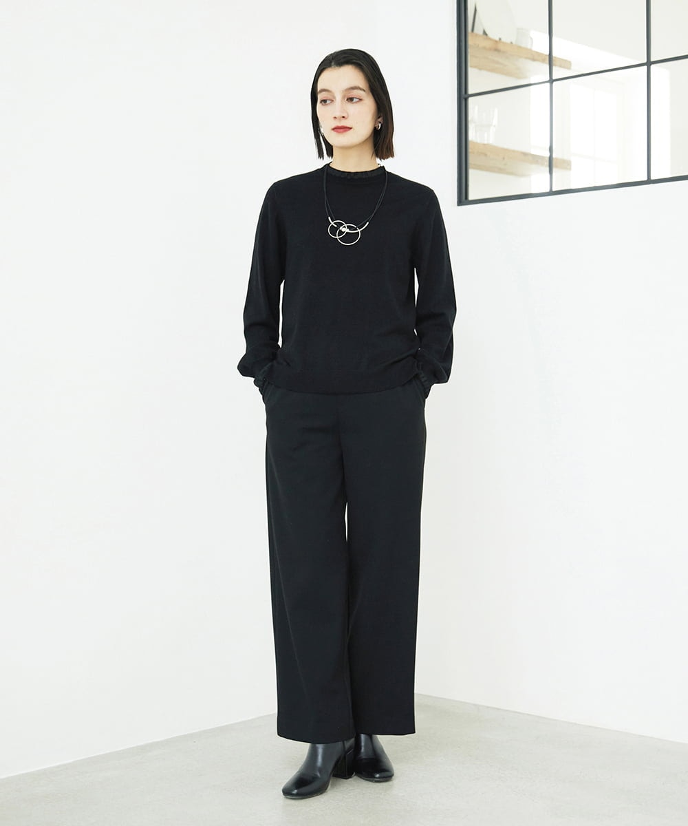 PHQAD39190 GEORGES RECH(小さいサイズ)(メゾン ドゥ サンク)  [日本製]ウーリッチ両面起毛ストレートパンツ グレー系(千鳥柄)