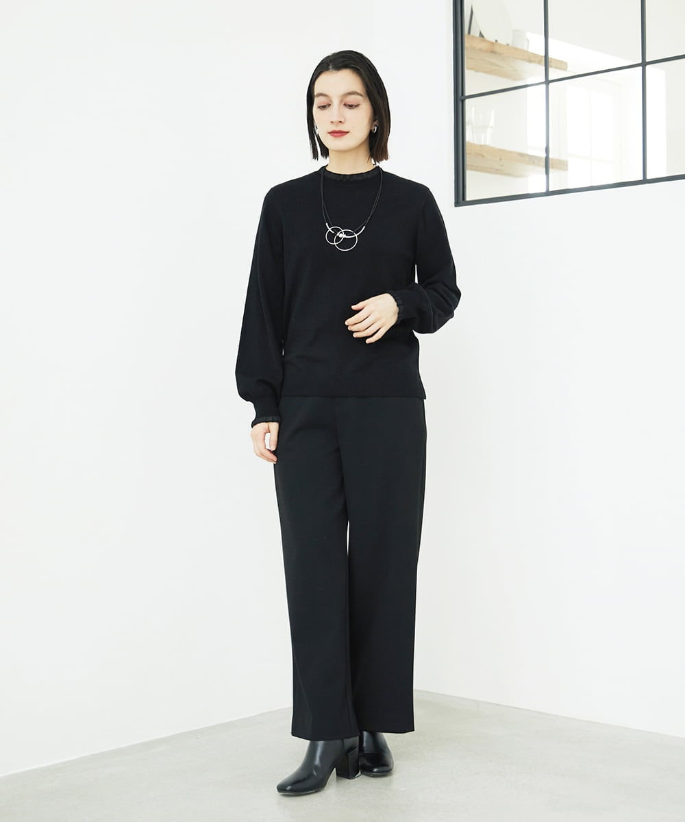 PHQAD39190 GEORGES RECH(小さいサイズ)(メゾン ドゥ サンク)  [日本製]ウーリッチ両面起毛ストレートパンツ グレー系(千鳥柄)