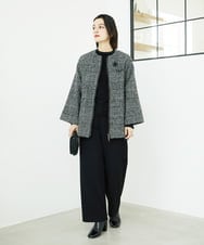 PHQAD39190 GEORGES RECH(小さいサイズ)(メゾン ドゥ サンク)  [日本製]ウーリッチ両面起毛ストレートパンツ グレー系(千鳥柄)