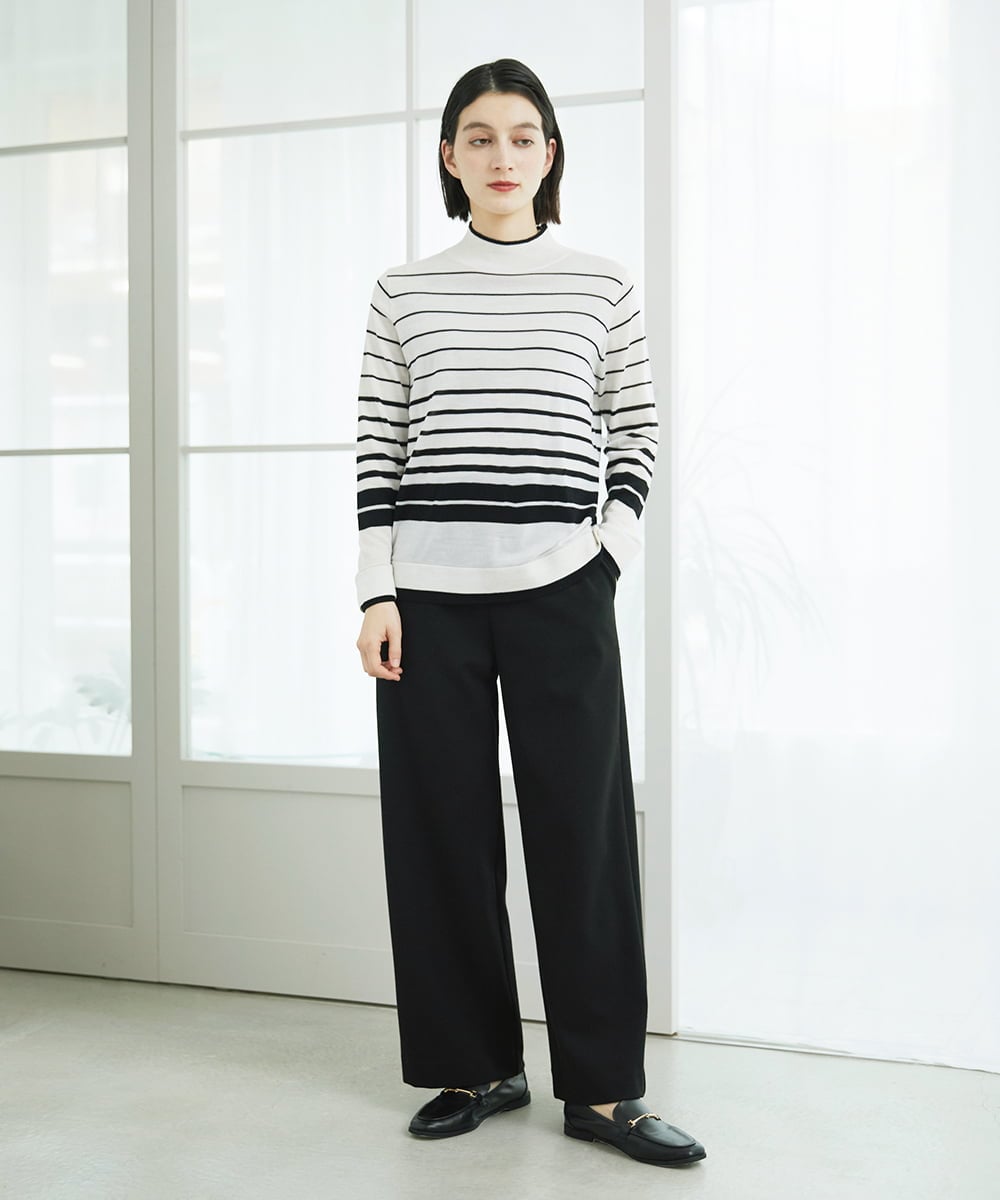 PHQAD39190 GEORGES RECH(小さいサイズ)(メゾン ドゥ サンク)  [日本製]ウーリッチ両面起毛ストレートパンツ グレー系(千鳥柄)