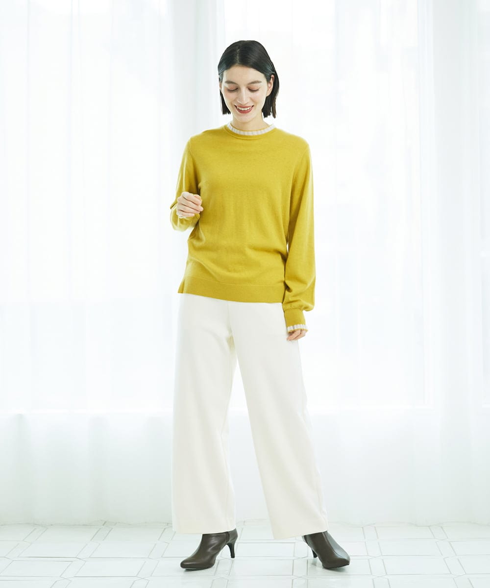 PHQAD39190 GEORGES RECH(小さいサイズ)(メゾン ドゥ サンク)  [日本製]ウーリッチ両面起毛ストレートパンツ グレー系(千鳥柄)