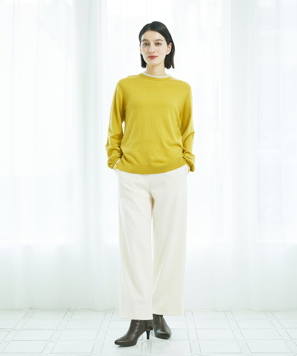 PHQAD39190 GEORGES RECH(小さいサイズ)(メゾン ドゥ サンク)  [日本製]ウーリッチ両面起毛ストレートパンツ グレー系(千鳥柄)