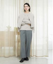 PHQAD39190 GEORGES RECH(小さいサイズ)(メゾン ドゥ サンク)  [日本製]ウーリッチ両面起毛ストレートパンツ グレー系(千鳥柄)