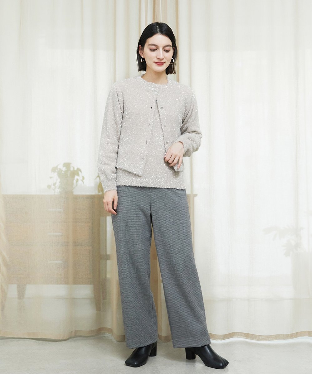 PHQAD39190 GEORGES RECH(小さいサイズ)(メゾン ドゥ サンク)  [日本製]ウーリッチ両面起毛ストレートパンツ グレー系(千鳥柄)