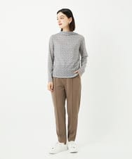PHQAE59190 GEORGES RECH(小さいサイズ)(メゾン ドゥ サンク)  [日本製]カットジョーゼットストレッチテーパードパンツ モカベージュ