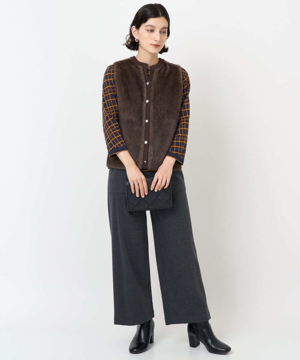 PHQAF74220 GEORGES RECH(小さいサイズ)(メゾン ドゥ サンク) [定番人気/日本製]デュアルウォームロングパンツ   マスタード