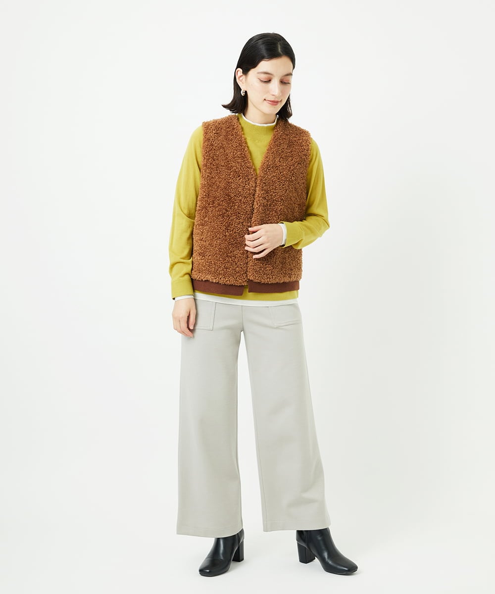 PHQAF74220 GEORGES RECH(小さいサイズ)(メゾン ドゥ サンク) [定番人気/日本製]デュアルウォームロングパンツ   マスタード