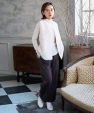 PHQAI74220 GEORGES RECH(小さいサイズ)(メゾン ドゥ サンク)  [日本製]デュアルウォームロングパンツ ブラウン