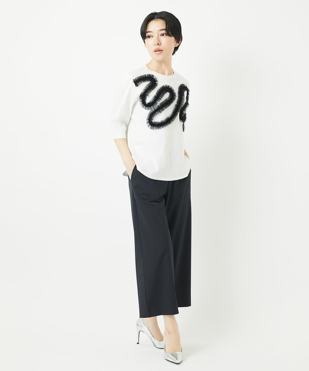 PHQGC85190 GEORGES RECH(小さいサイズ)(メゾン ドゥ サンク) [新色追加] [日本製/多機能素材]ジャージーガウチョパンツ ライトグレーA