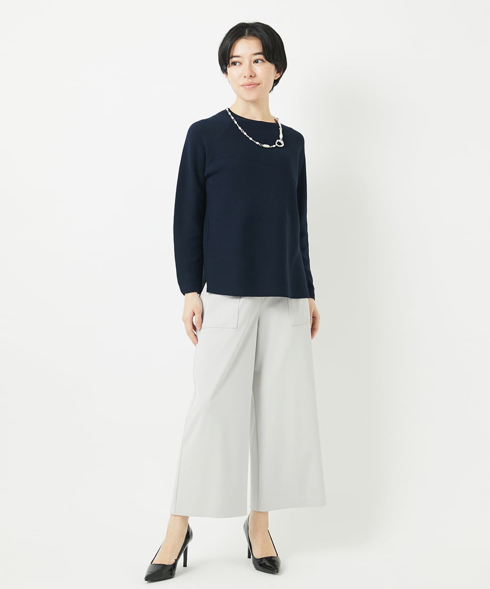 PHQGC85190 GEORGES RECH(小さいサイズ)(メゾン ドゥ サンク) [新色追加] [日本製/多機能素材]ジャージーガウチョパンツ ライトグレーA