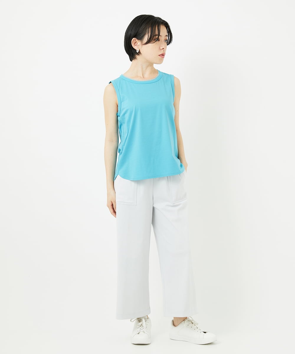 PHQGC85190 GEORGES RECH(小さいサイズ)(メゾン ドゥ サンク) [新色追加] [日本製/多機能素材]ジャージーガウチョパンツ ライトグレーA