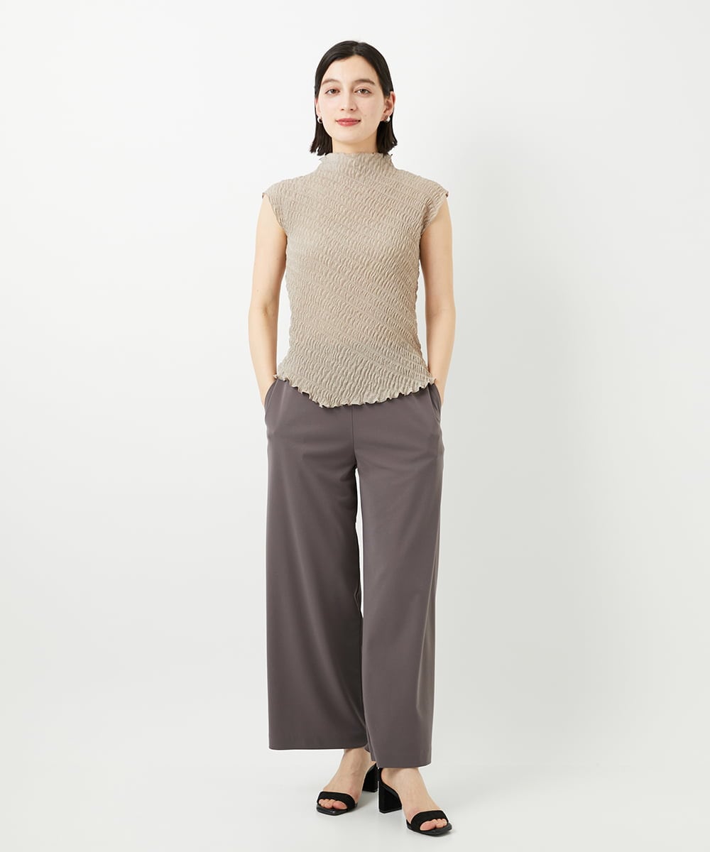 PHQGD11210 GEORGES RECH(小さいサイズ)(メゾン ドゥ サンク)  [セットアップ対応]ドライタッチジャージーワイドストレートパンツ ベージュ