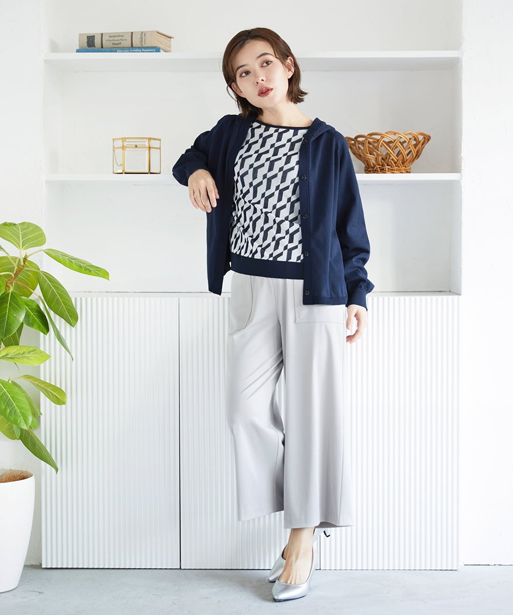 PHQGF85190 GEORGES RECH(小さいサイズ)(メゾン ドゥ サンク) [新色追加][日本製/多機能素材]ジャージーガウチョパンツ ライトグレー