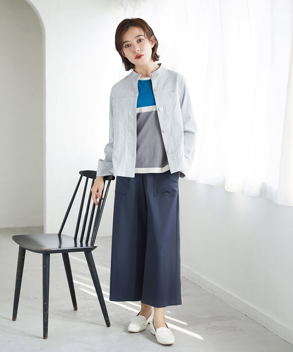 PHQGF85190 GEORGES RECH(小さいサイズ)(メゾン ドゥ サンク) [新色追加][日本製/多機能素材]ジャージーガウチョパンツ ライトグレー