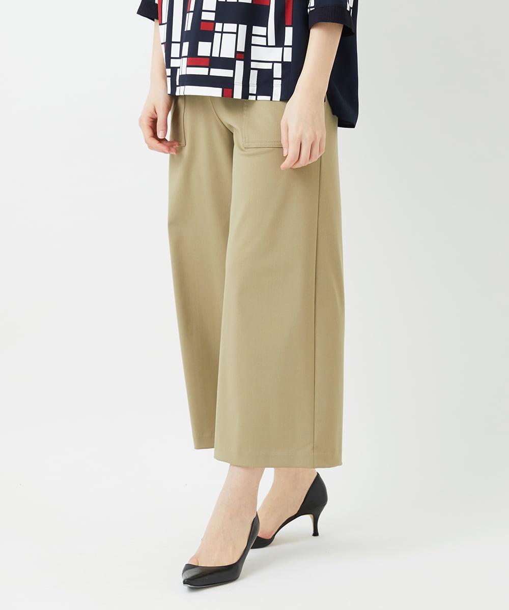 PHQGF85190 GEORGES RECH(小さいサイズ)(メゾン ドゥ サンク) [日本製/多機能素材]ジャージーガウチョパンツ ライトグレー