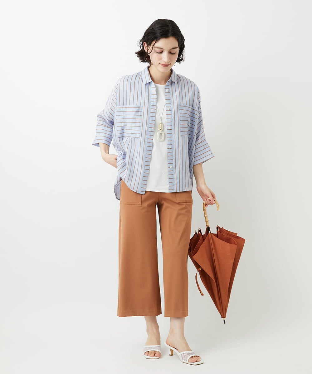 PHQGF85190 GEORGES RECH(小さいサイズ)(メゾン ドゥ サンク) [新色追加][日本製/多機能素材]ジャージーガウチョパンツ ライトグレー