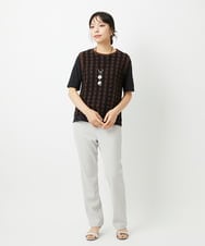 PHQHE71160 GEORGES RECH(小さいサイズ)(メゾン ドゥ サンク)  [日本製]ストレートリブパンツ ライトグレー