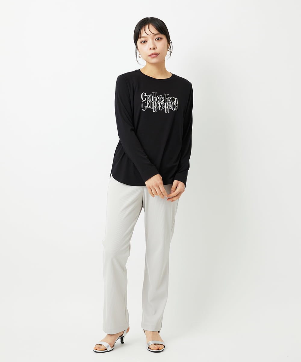 PHQHE71160 GEORGES RECH(小さいサイズ)(メゾン ドゥ サンク)  [日本製]ストレートリブパンツ ライトグレー
