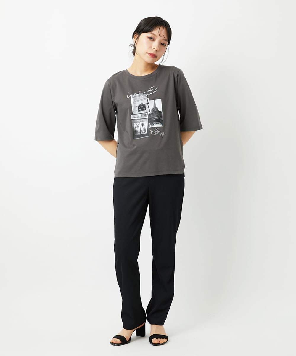 PHQHE71160 GEORGES RECH(小さいサイズ)(メゾン ドゥ サンク)  [日本製]ストレートリブパンツ ライトグレー