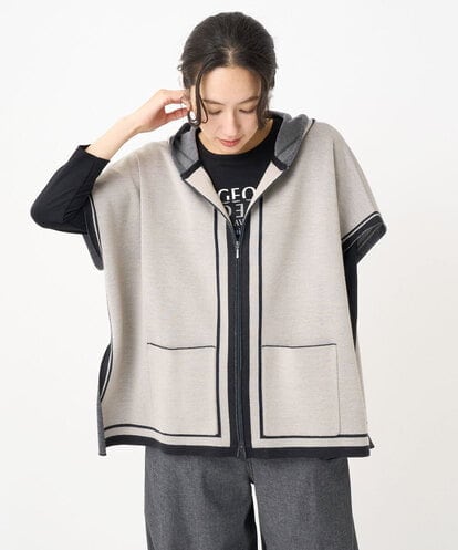PHSAD03330 GEORGES RECH(小さいサイズ) ダブルジャカードニットポンチョ