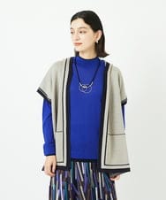 PHSAD03330 GEORGES RECH(小さいサイズ)(メゾン ドゥ サンク) ダブルジャカードニットポンチョ ベージュ