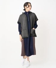 PHSAD03330 GEORGES RECH(小さいサイズ)(メゾン ドゥ サンク) ダブルジャカードニットポンチョ ベージュ