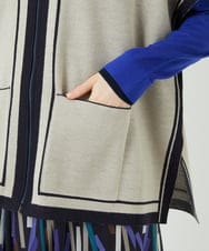 PHSAD03330 GEORGES RECH(小さいサイズ)(メゾン ドゥ サンク) ダブルジャカードニットポンチョ ベージュ