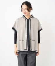 PHSAD03330 GEORGES RECH(小さいサイズ)(メゾン ドゥ サンク) ダブルジャカードニットポンチョ ベージュ