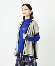PHSAD03330 GEORGES RECH(小さいサイズ)(メゾン ドゥ サンク) ダブルジャカードニットポンチョ ベージュ