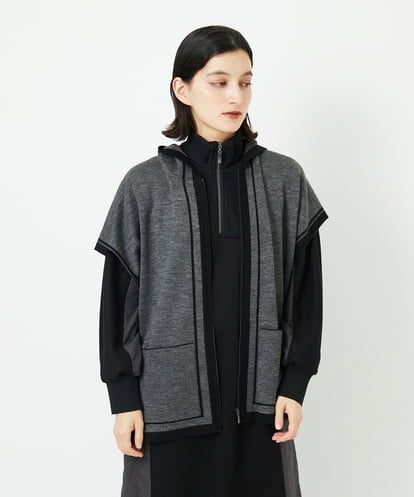 PHSAD03330 GEORGES RECH(小さいサイズ) ダブルジャカードニットポンチョ