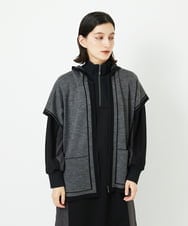 PHSAD03330 GEORGES RECH(小さいサイズ)(メゾン ドゥ サンク) ダブルジャカードニットポンチョ グレー