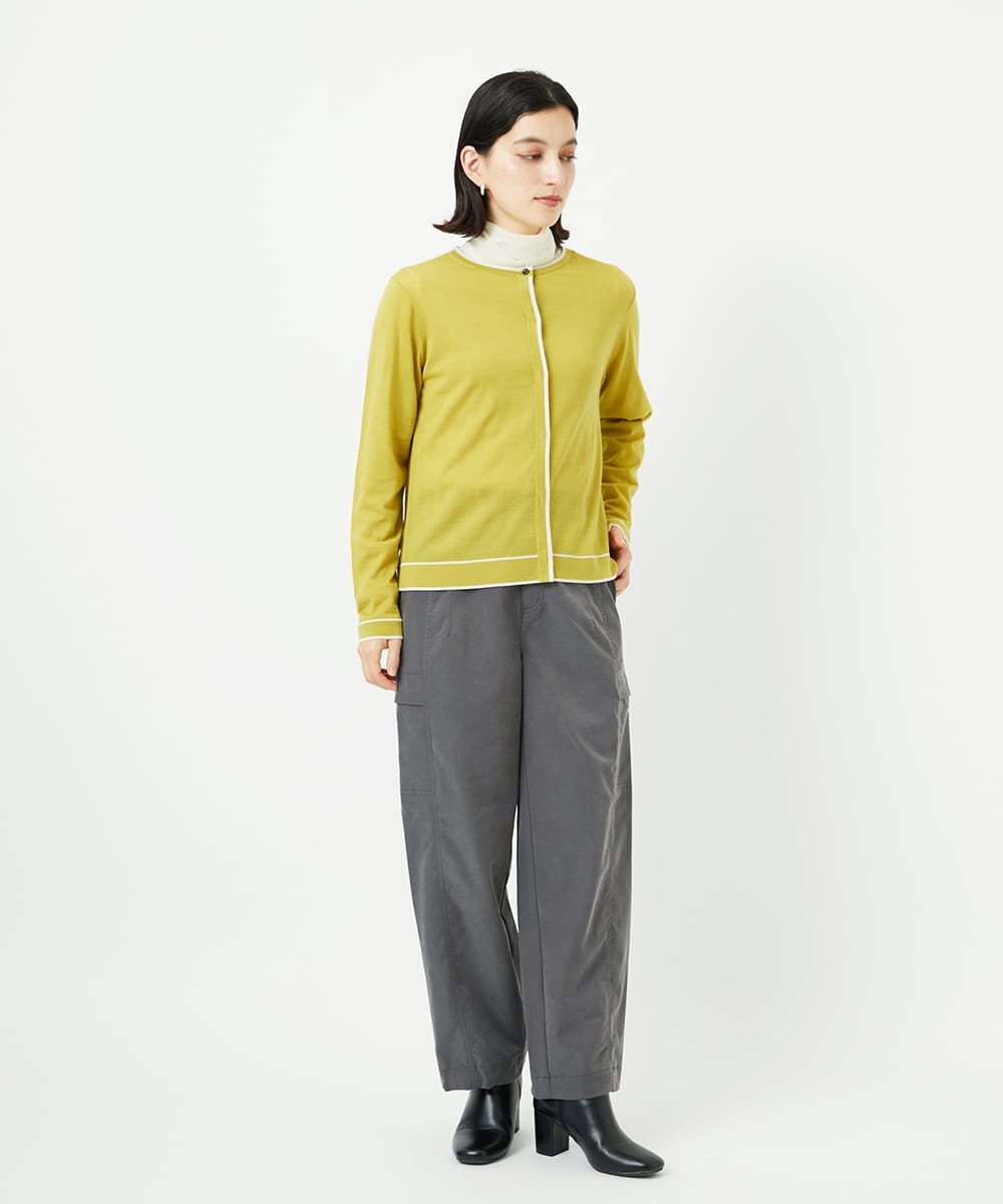 PHSAD11260 GEORGES RECH(小さいサイズ)(メゾン ドゥ サンク) [アンサンブル対応]ウォッシャブルウールカーディガン イエロー