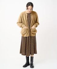 PHSAD21330 GEORGES RECH(小さいサイズ)(メゾン ドゥ サンク) フェザーヤーンリバーカーディガン ダークグレー