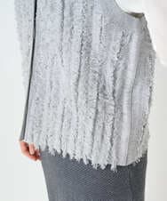 PHSAD36250 GEORGES RECH(小さいサイズ)(メゾン ドゥ サンク) ラメジャガードシャギーニットベスト ライトグレー