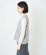 PHSAD36250 GEORGES RECH(小さいサイズ)(メゾン ドゥ サンク) ラメジャガードシャギーニットベスト ライトグレー