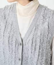 PHSAD36250 GEORGES RECH(小さいサイズ)(メゾン ドゥ サンク) ラメジャガードシャギーニットベスト ライトグレー