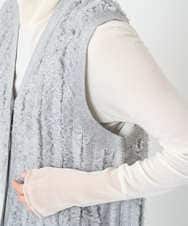 PHSAD36250 GEORGES RECH(小さいサイズ)(メゾン ドゥ サンク) ラメジャガードシャギーニットベスト ライトグレー