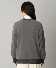 PHSAG21390 GEORGES RECH(小さいサイズ)(メゾン ドゥ サンク) ソフトウールラメシャギーカーディガン ダークグレー