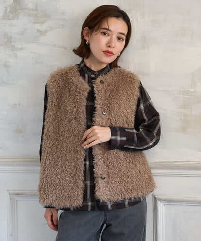 PHSAH04340 GEORGES RECH(小さいサイズ) エアリーファードッキングニットベスト