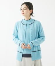 PHSCA07250 GEORGES RECH(小さいサイズ)(メゾン ドゥ サンク) [アンサンブル対応]メリノウールカーディガン ライトブルー