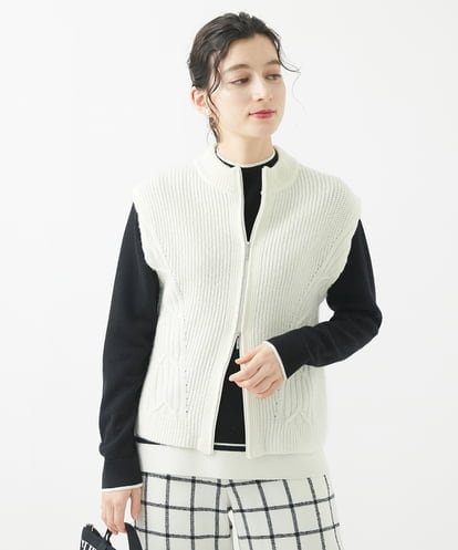 PHSCA08290 GEORGES RECH(小さいサイズ) ダブルジップハイネックニットベスト