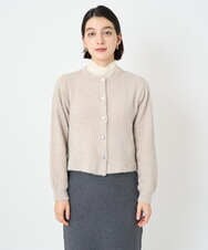 PHSCD51250 GEORGES RECH(小さいサイズ)(メゾン ドゥ サンク) メタリックシャギーショートカーディガン ベージュ