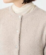 PHSCD51250 GEORGES RECH(小さいサイズ)(メゾン ドゥ サンク) メタリックシャギーショートカーディガン ベージュ