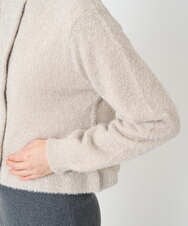 PHSCD51250 GEORGES RECH(小さいサイズ)(メゾン ドゥ サンク) メタリックシャギーショートカーディガン ベージュ