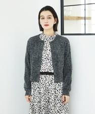 PHSCD51250 GEORGES RECH(小さいサイズ)(メゾン ドゥ サンク) メタリックシャギーショートカーディガン ベージュ