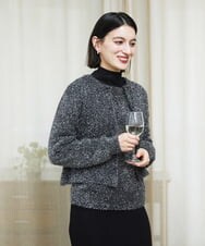 PHSCD51250 GEORGES RECH(小さいサイズ)(メゾン ドゥ サンク) メタリックシャギーショートカーディガン ベージュ