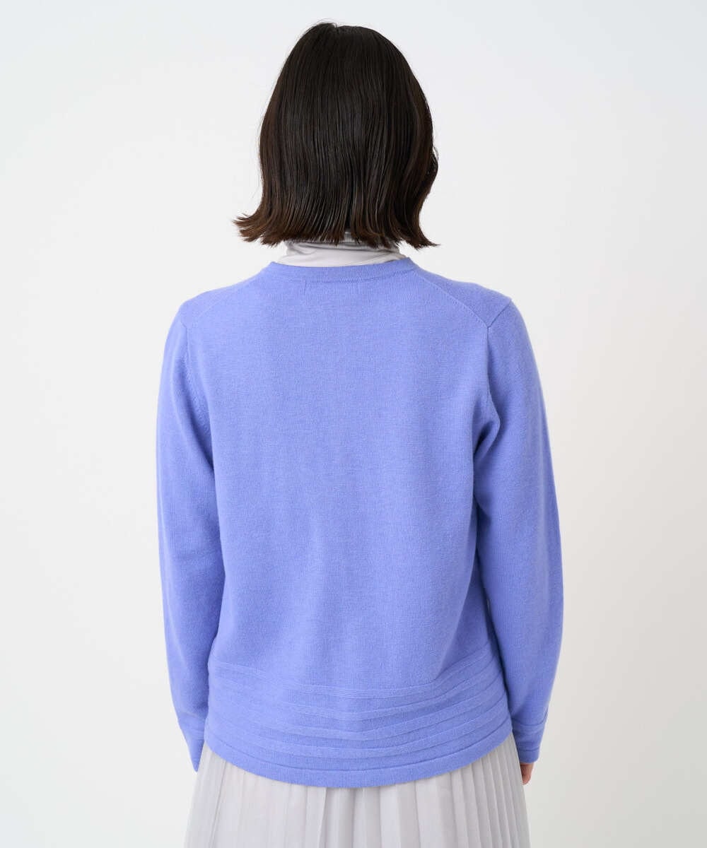 PHSCD57230 GEORGES RECH(小さいサイズ)(メゾン ドゥ サンク) [アンサンブル対応]メリノウールカラーカーディガン ブルー