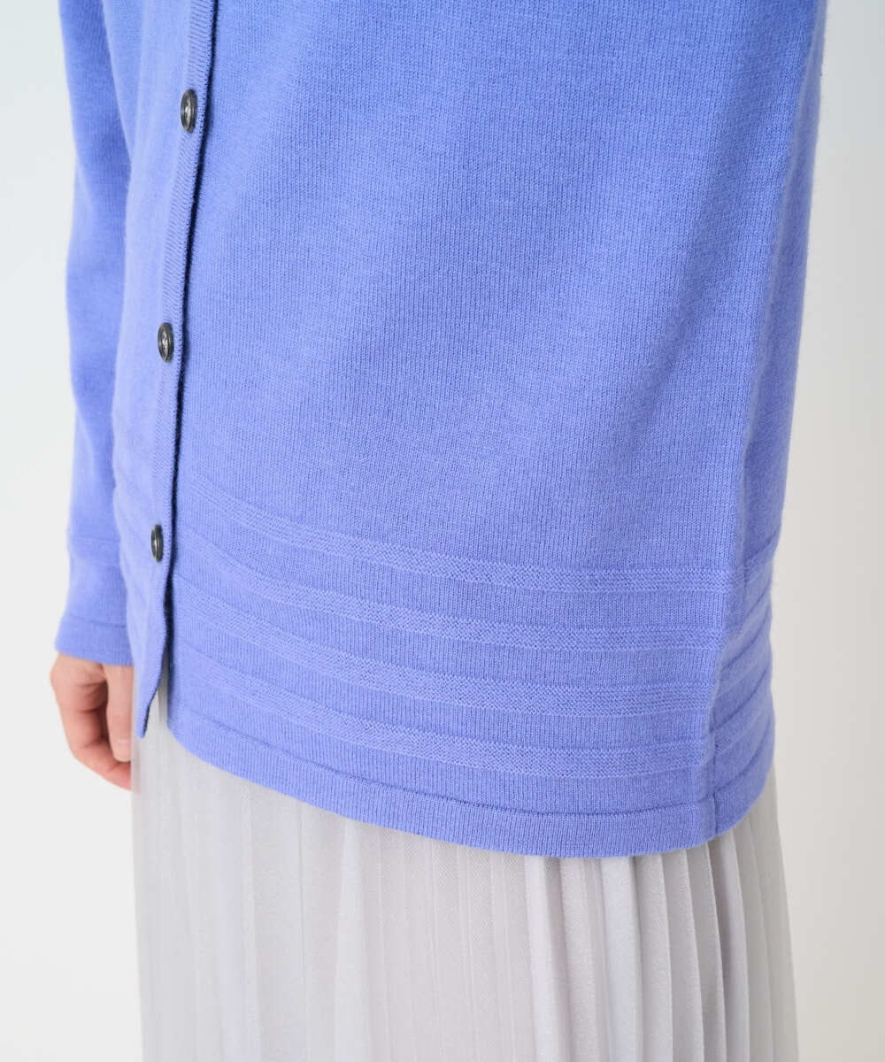 PHSCD57230 GEORGES RECH(小さいサイズ)(メゾン ドゥ サンク) [アンサンブル対応]メリノウールカラーカーディガン ブルー