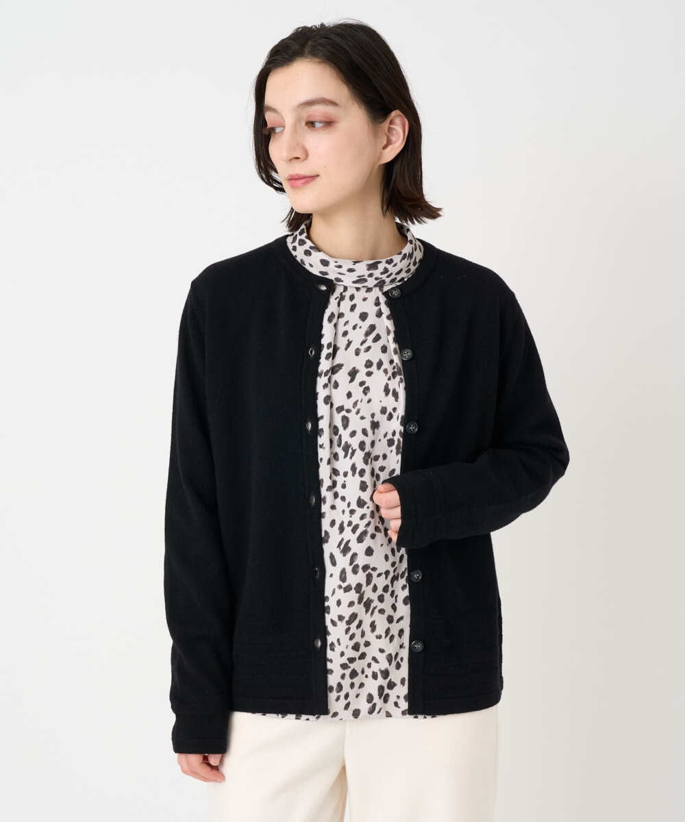 PHSCD57230 GEORGES RECH(小さいサイズ)(メゾン ドゥ サンク) [アンサンブル対応]メリノウールカラーカーディガン ブルー